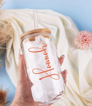 Personalized Name Glass Tumbler-Custom Gift Glass for Bridesmaid-Bridesmaid Proposal