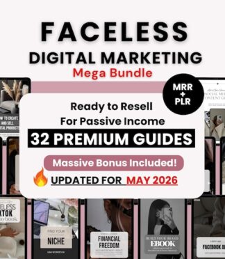 Faceless Digital Marketing Guides with PLR & Master Resell Rights | 32 Done-for-You Passive Income Ebooks to Sell