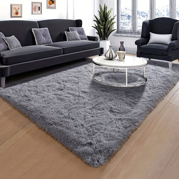 Luxurious Fluffy Area Rug, Soft Plush Polyester Carpet for Living Room Bedroom Study Makeup Room, Non-Slip Nordic Style Home Decor, Bedroom Living Room Holiday Decoration, Dry Clean solely