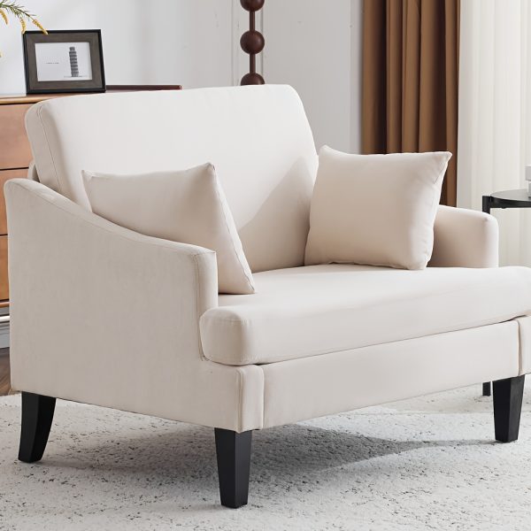 Bezseller Oversized Accent Chairs Set Of 1 & 2, 33.5'' Wide Seat Comfy Armchair With 2 Pillows, Upholstered Big Reading Chair, Modern Single Sofa Chair For Living Room Bedroom Apartment Office - Set Of 1